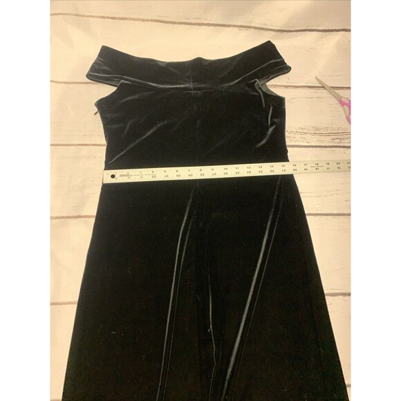 Crimson by Lawrence Kurtz Evening Dress Women's Size 10 Black Velour Beaded - Picture 10 of 10